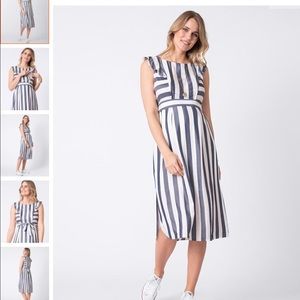 Seraphine striped midi dress